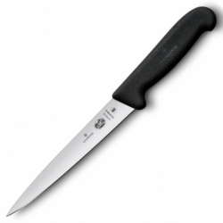 Victorinox nóż, ostrze gładkie, 18 cm, Fibrox, czarny