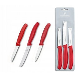 Victorinox Swiss Classic, zestaw 3 noży, czerwony