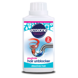 Płyn do udrażniania rur zatkanych włosami, zawiera naturalne enzymy Ecozone, 250 ml