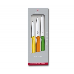 Victorinox Swiss Classic, zestaw 3 noży do warzyw i owoców, 3 kolory