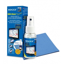ROGGE DUO-Clean® Travel Original 50ml ScreenCleaner inkl. 2 ROGGE Prof. Microsaertuch, ca 19x20cm.