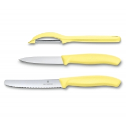 Zestaw noży do warzyw i owoców z uniwersalną obieraczką Swiss Classic Trend Colors, 3 elementy