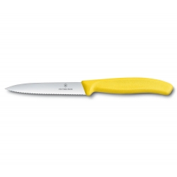 Victorinox Swiss Classic, nóż, ostrze ząbkowane, 10 cm, żółty